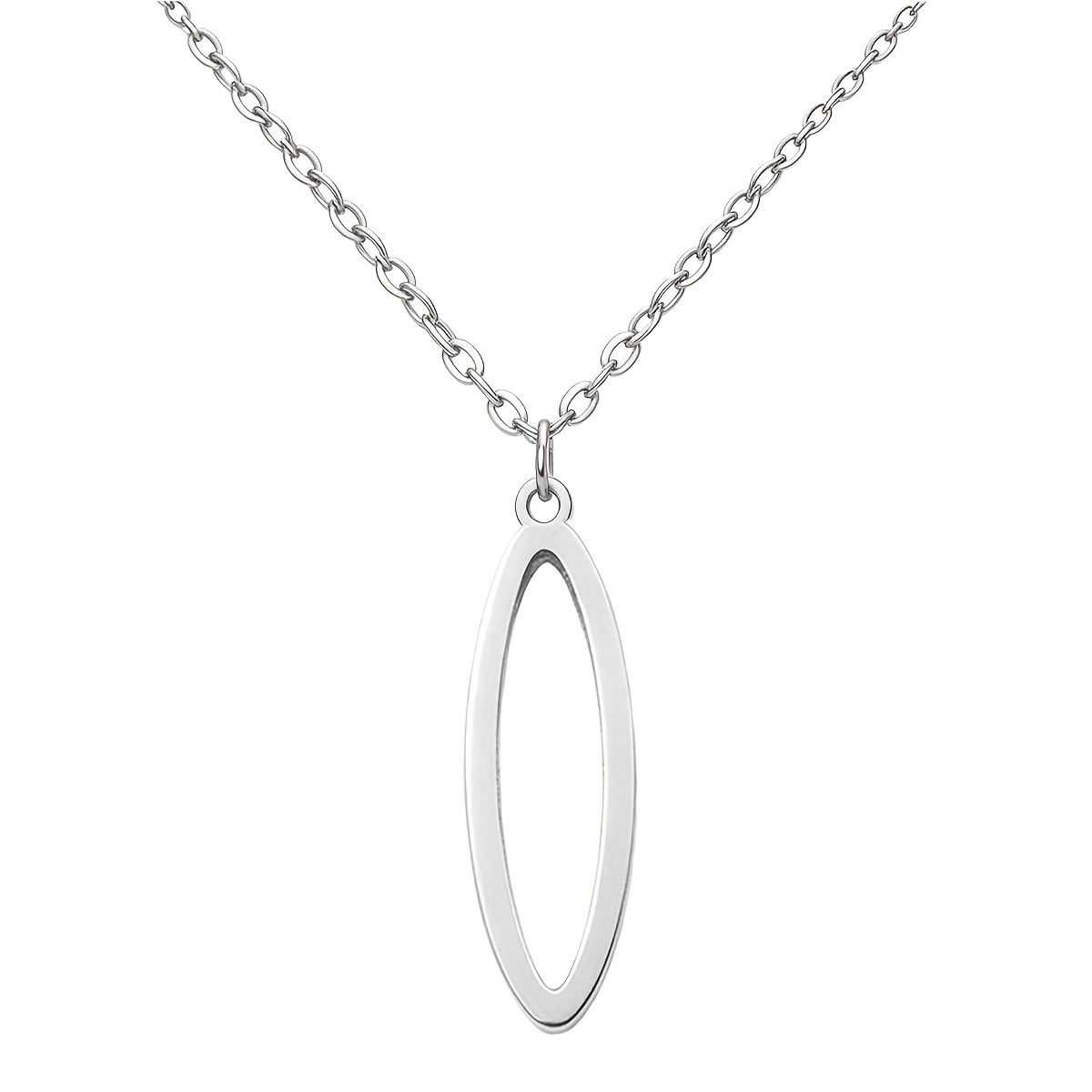 Women's Minimalist Hollow Oval Geometric Pendant Necklace